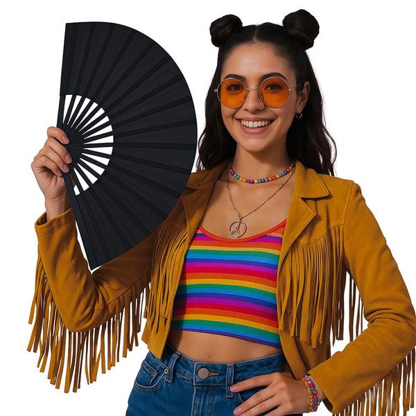 Grote foto zwarte waaier 30cm verzamelen overige verzamelingen