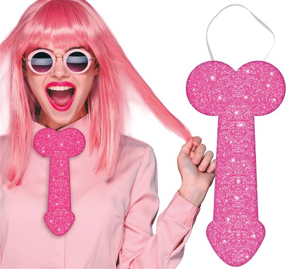 Grote foto penis stropdas roze glitter 30cm verzamelen overige verzamelingen