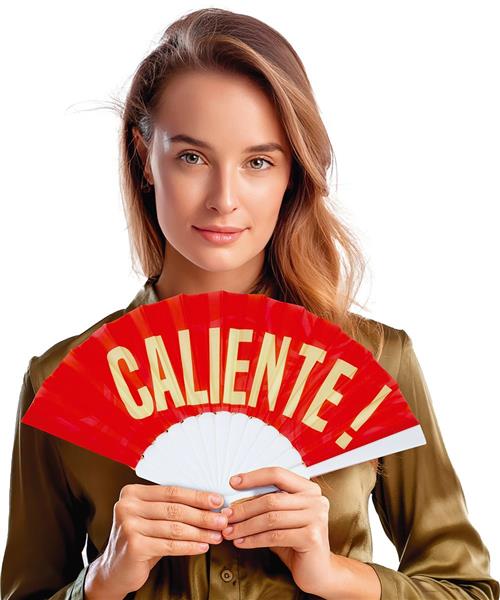 Grote foto rood geel witte waaier caliente verzamelen overige verzamelingen