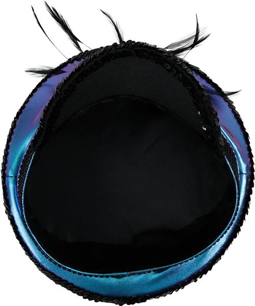 Grote foto blauw paarse pet met veren verzamelen overige verzamelingen