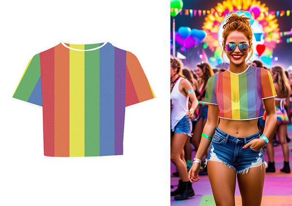 Grote foto regenboog shirt mesh verzamelen overige verzamelingen