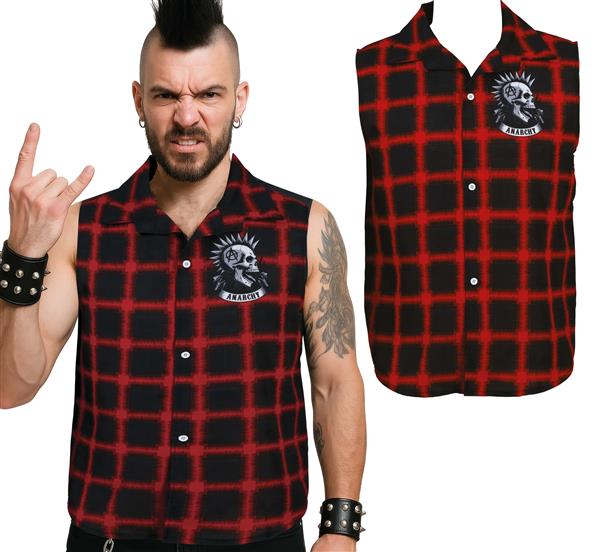 Grote foto punk vest rood zwart verzamelen overige verzamelingen