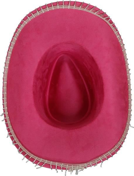 Grote foto cowgirl hoed fuchsia met franjes verzamelen overige verzamelingen