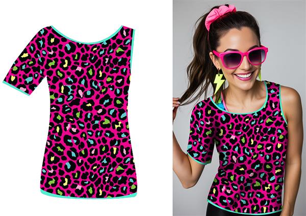 Grote foto luipaard shirt gekleurd dames verzamelen overige verzamelingen