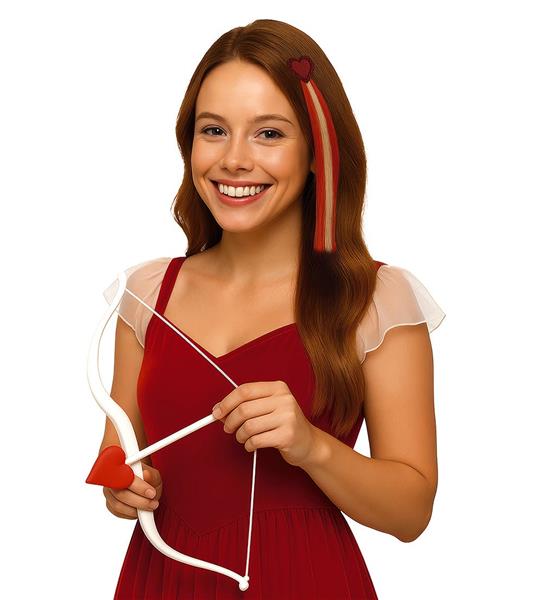 Grote foto hart hair extension rood wit 40cm verzamelen overige verzamelingen