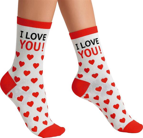 Grote foto i love you sokken rood wit verzamelen overige verzamelingen