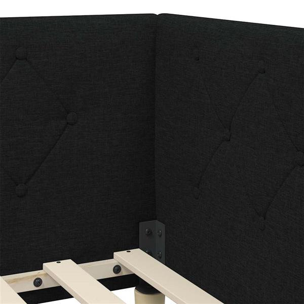 Grote foto vidaxl hoekbedframe met hoofdeinde zwart 90 x 190 cm stof antiek en kunst stoelen en banken