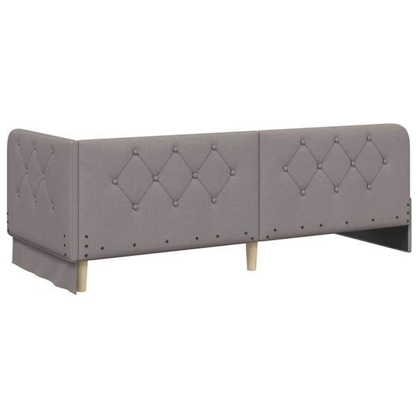 Grote foto vidaxl hoekbedframe met hoofdeinde taupe 80 x 200 cm stof antiek en kunst stoelen en banken