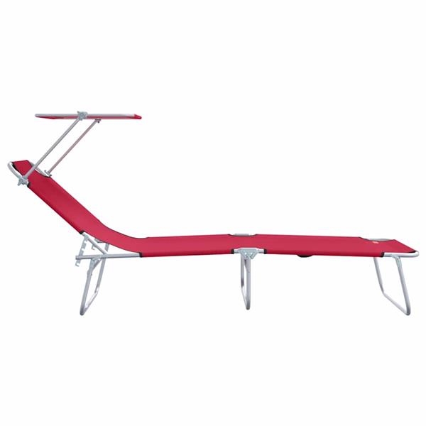 Grote foto vidaxl ligstoel 2 persoon 2 pcs rood 58 x 188 x 77cm stof tuin en terras tuinmeubelen
