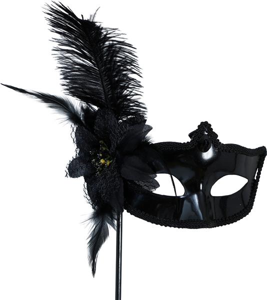 Grote foto zwarte oogmasker met houder verzamelen overige verzamelingen