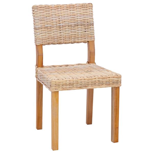 Grote foto vidaxl eetkamerstoel 2 pcs naturel 46 x 55 x 84 cm kubu rattan huis en inrichting stoelen