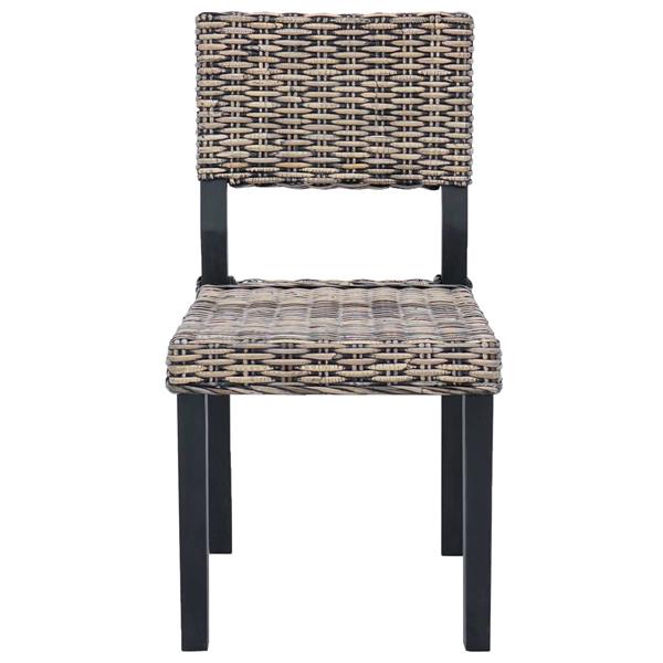 Grote foto vidaxl eetkamerstoel 2 pcs zwart gewassen 46 x 55 x 84 cm kubu rattan huis en inrichting stoelen