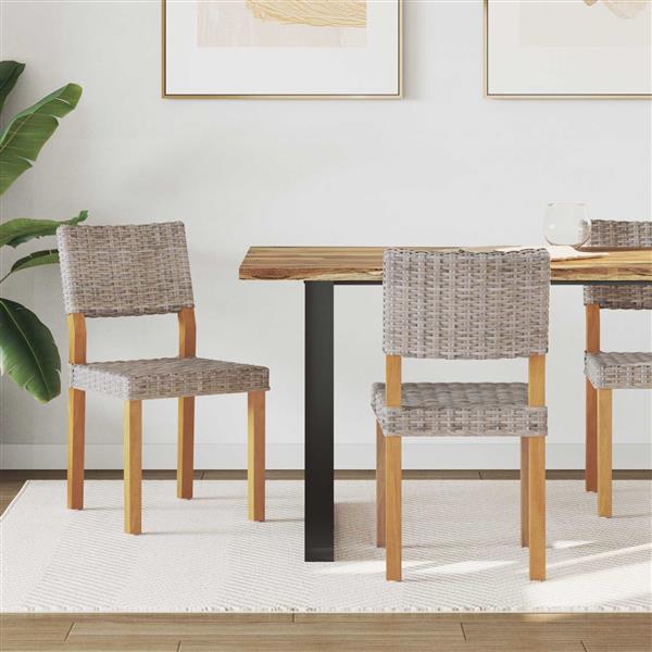 Grote foto vidaxl eetkamerstoel 2 pcs kubu grijs 46 x 55 x 84 cm kubu rattan huis en inrichting stoelen