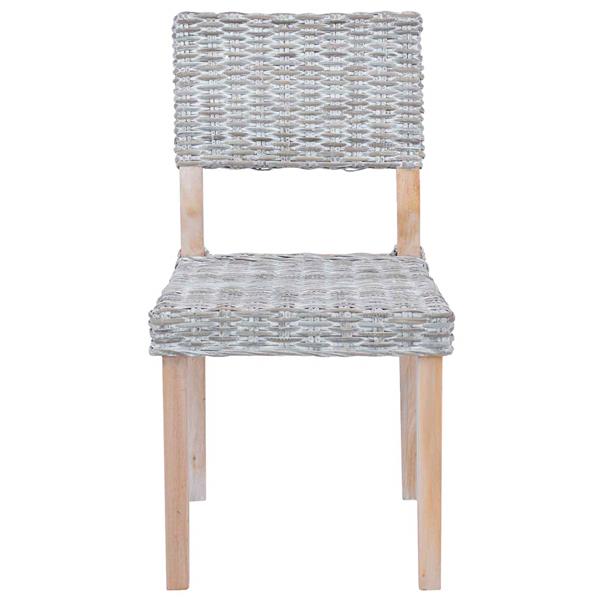 Grote foto vidaxl eetkamerstoel 2 pcs wit gewassen 46 x 55 x 84 cm kubu rattan huis en inrichting stoelen