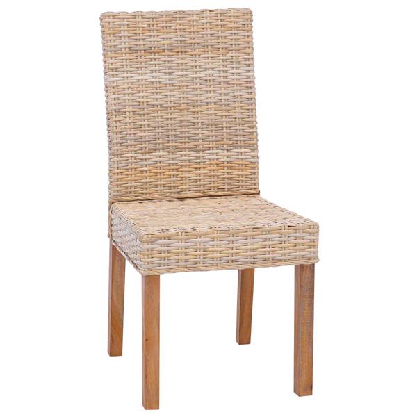 Grote foto vidaxl eetkamerstoel 2 pcs naturel 45 x 54 x 93 cm massief mahoniehout huis en inrichting stoelen