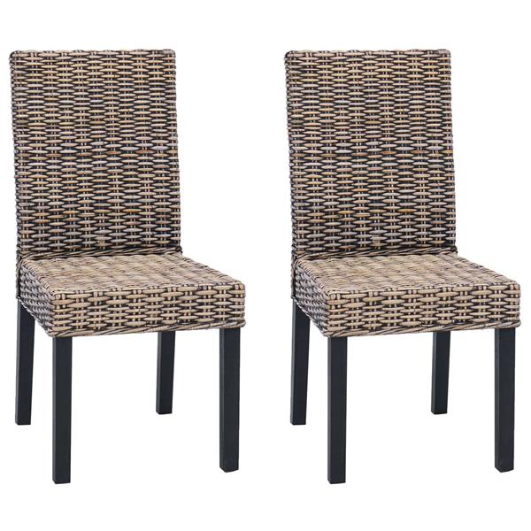 Grote foto vidaxl eetkamerstoel 2 pcs zwart gewassen 45 x 54 x 93 cm huis en inrichting stoelen