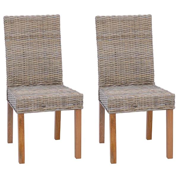 Grote foto vidaxl eetkamerstoel 2 pcs kubu grijs 45 x 54 x 93 cm huis en inrichting stoelen