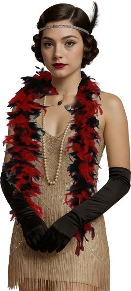 Grote foto rood zwarte boa veren 80gr verzamelen overige verzamelingen