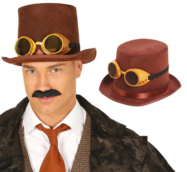 Grote foto steampunk hoed bruin met bril verzamelen overige verzamelingen