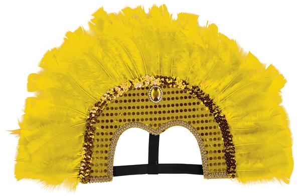 Grote foto gele tooi veren en glitters verzamelen overige verzamelingen