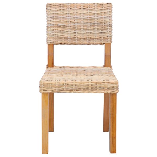 Grote foto vidaxl eetkamerstoel 2 pcs naturel 46 x 55 x 84 cm kubu rattan huis en inrichting stoelen