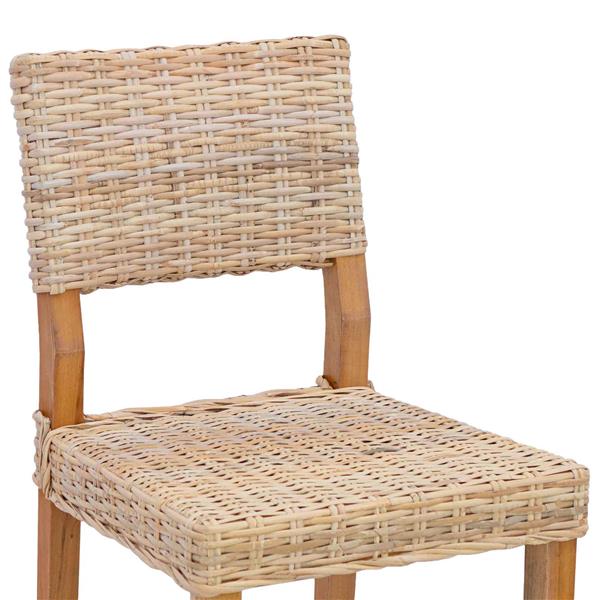Grote foto vidaxl eetkamerstoel 2 pcs naturel 46 x 55 x 84 cm kubu rattan huis en inrichting stoelen