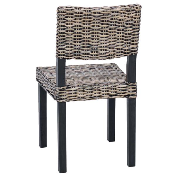 Grote foto vidaxl eetkamerstoel 2 pcs zwart gewassen 46 x 55 x 84 cm kubu rattan huis en inrichting stoelen