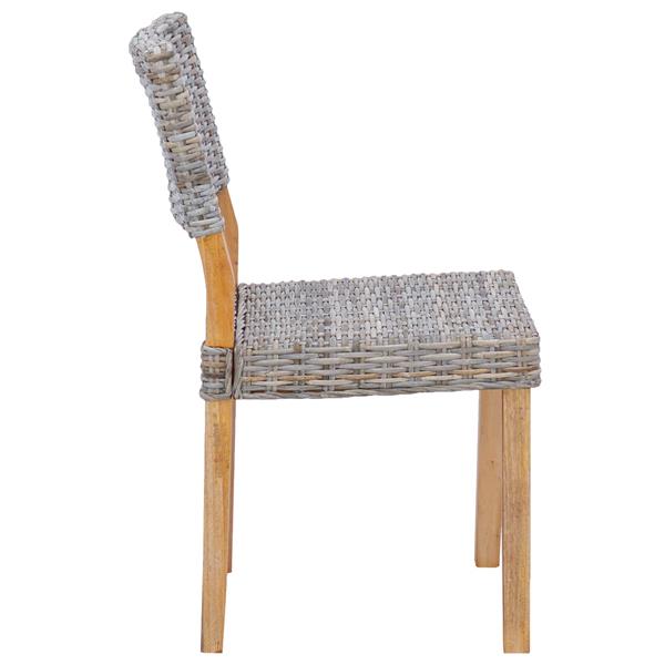 Grote foto vidaxl eetkamerstoel 2 pcs kubu grijs 46 x 55 x 84 cm kubu rattan huis en inrichting stoelen