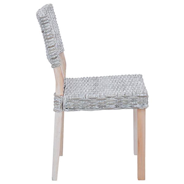 Grote foto vidaxl eetkamerstoel 2 pcs wit gewassen 46 x 55 x 84 cm kubu rattan huis en inrichting stoelen