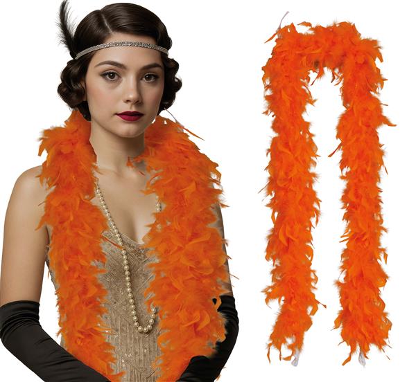 Grote foto oranje boa veren 80gr verzamelen overige verzamelingen