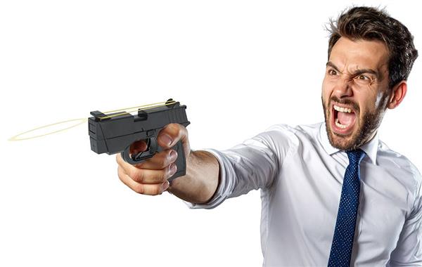 Grote foto zwart nep pistool elastiekjes 17cm verzamelen overige verzamelingen