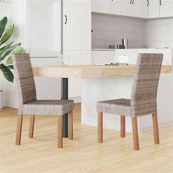 Grote foto vidaxl eetkamerstoel 2 pcs kubu grijs 45 x 54 x 93 cm huis en inrichting stoelen