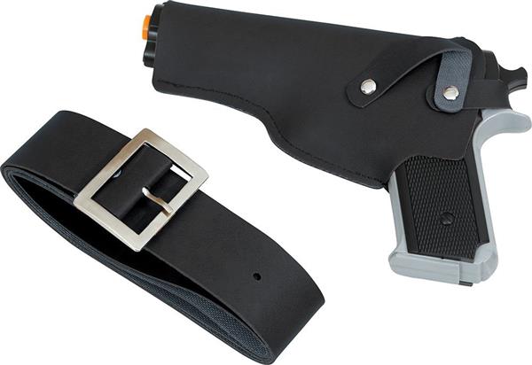 Grote foto zwart nep pistool met holster 22cm verzamelen overige verzamelingen