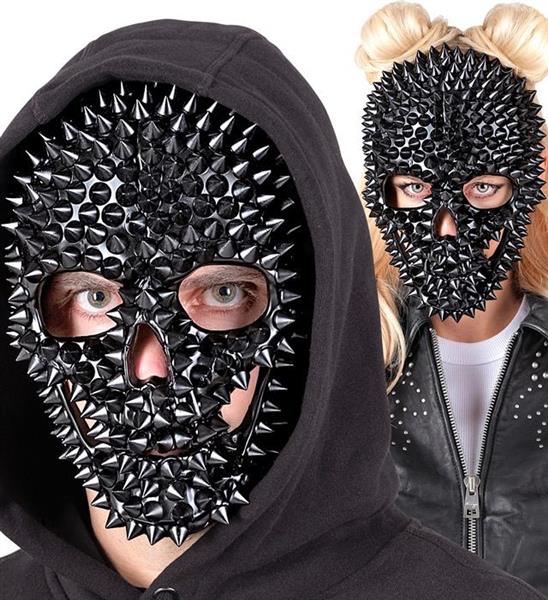 Grote foto halloween masker zwart schedel met studs verzamelen overige verzamelingen
