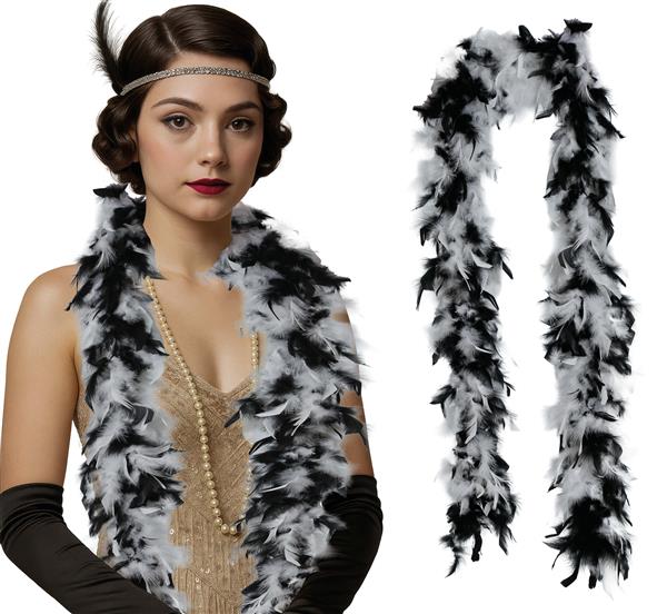 Grote foto zwart witte boa veren 80gr verzamelen overige verzamelingen