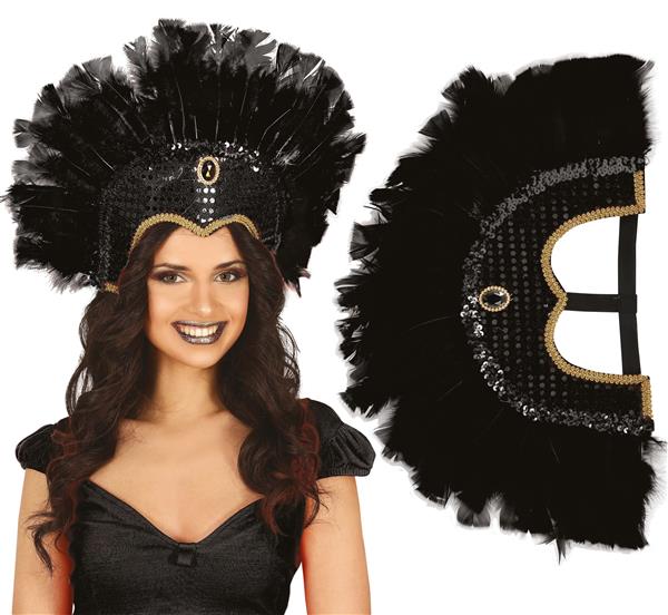 Grote foto zwarte tooi veren en glitters verzamelen overige verzamelingen