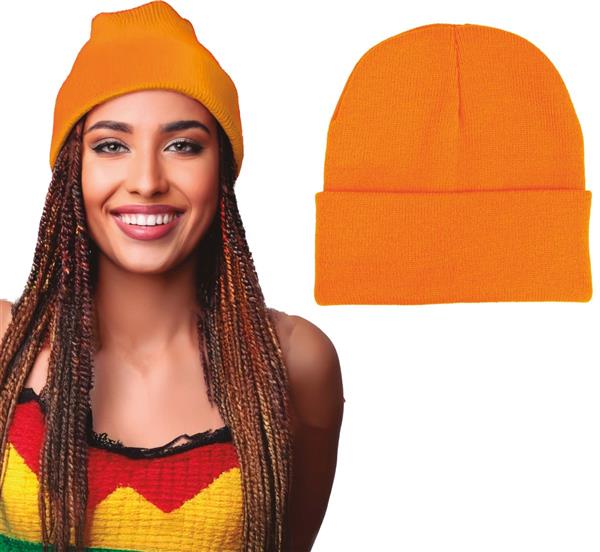 Grote foto neon oranje muts stof verzamelen overige verzamelingen