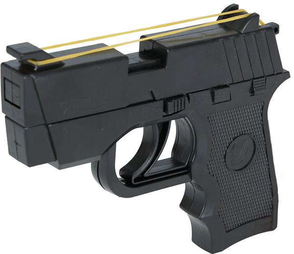 Grote foto zwart nep pistool elastiekjes 17cm verzamelen overige verzamelingen