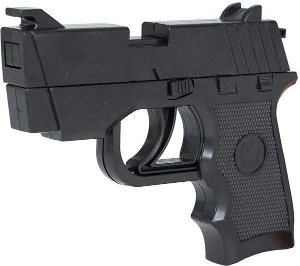 Grote foto zwart nep pistool elastiekjes 17cm verzamelen overige verzamelingen