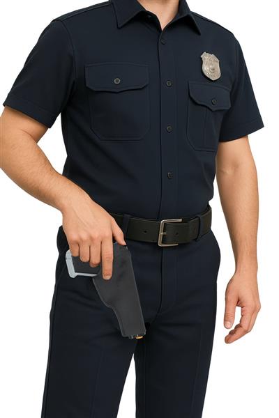 Grote foto zwart nep pistool met holster 22cm verzamelen overige verzamelingen