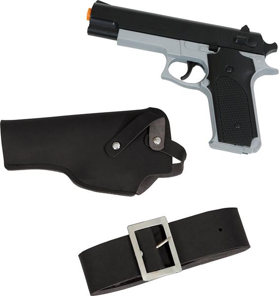Grote foto zwart nep pistool met holster 22cm verzamelen overige verzamelingen