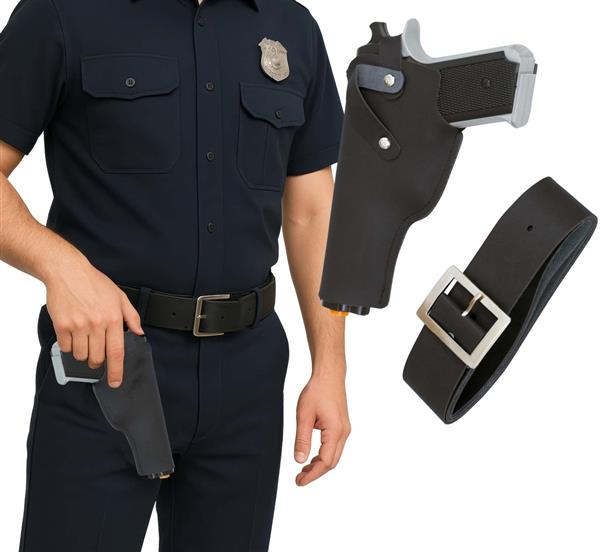 Grote foto zwart nep pistool met holster 22cm verzamelen overige verzamelingen