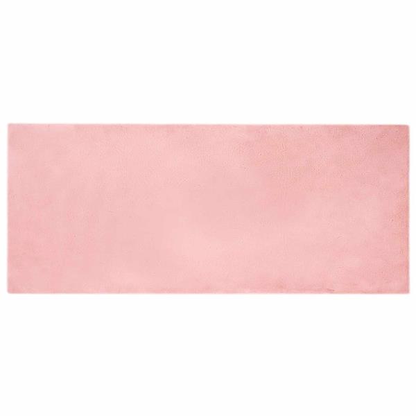 Grote foto vidaxl nep konijnenbont tapijt olite roze 80 x 200 cm polyester huis en inrichting vloerbedekking en kleden