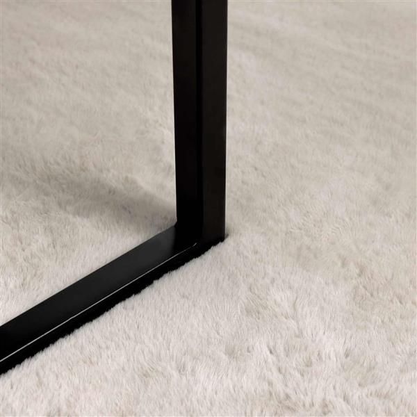 Grote foto vidaxl nep konijnenbont tapijt olite beige 120 x 120 cm polyester huis en inrichting vloerbedekking en kleden