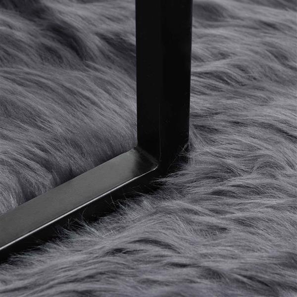 Grote foto vidaxl nep schapenvacht tapijt tafalla antraciet 120 cm polyester huis en inrichting vloerbedekking en kleden