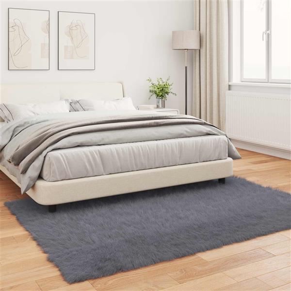 Grote foto vidaxl nep schapenvacht tapijt tafalla antraciet 120 x 170 cm huis en inrichting vloerbedekking en kleden