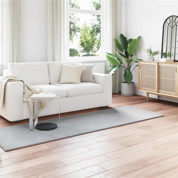 Grote foto vidaxl nep konijnenbont tapijt olite grijs 80 x 250 cm polyester huis en inrichting vloerbedekking en kleden