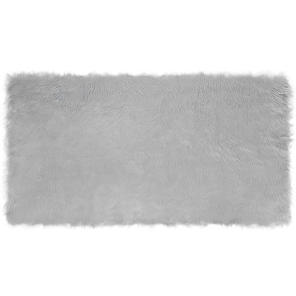 Grote foto vidaxl nep schapenvacht tapijt tafalla grijs 80 x 150 cm polyester huis en inrichting vloerbedekking en kleden