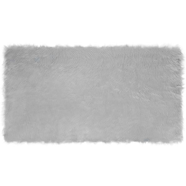 Grote foto vidaxl nep schapenvacht tapijt tafalla grijs 60 x 110 cm polyester huis en inrichting vloerbedekking en kleden