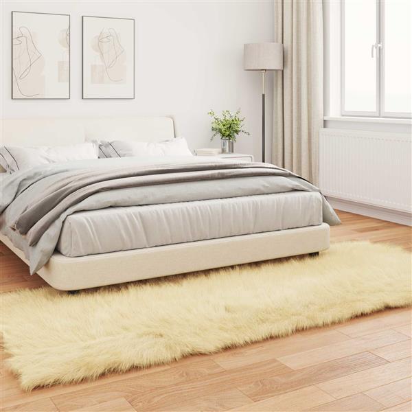 Grote foto vidaxl nep schapenvacht tapijt tafalla cr me 80 x 250 cm polyester huis en inrichting vloerbedekking en kleden